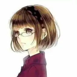 戴眼镜美女头像短烫发情