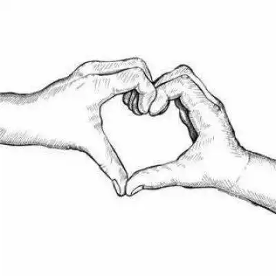 手控手绘黑白头像手绘简单只有手的图片