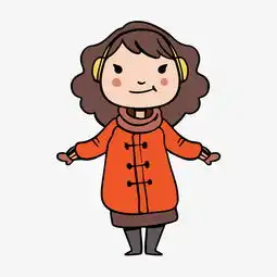 卡通冬天户外美丽的小女孩素材图片素材其他格式下载动漫人物大全