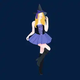 万圣节卡通手绘插画小清新欧洲中世纪女巫装扮女孩图片素材其他格式下载动漫人物大全