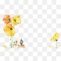 手绘水彩樱花唯美背景素材图片免费下载高清装饰图案psd千库网图片编号6028131