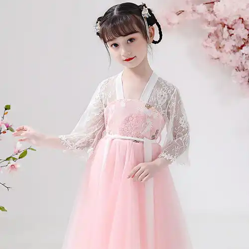 儿童汉服女童古装襦裙超仙飘逸中国风2020新款夏装女孩唐装连衣裙