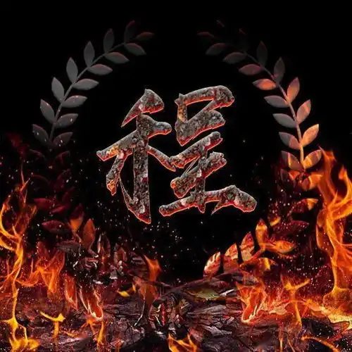 千锤百炼始成钢50张姓氏微信头像,霸气火焰风格