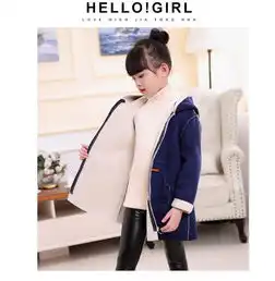 2018冬季新款韩版百搭女童童装儿童中大童卡通小鹿呢子衣