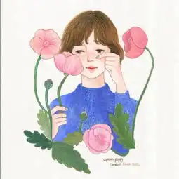 手绘日韩卡通姐妹头像