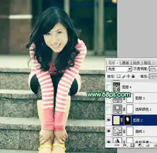 photoshop调出美女怀旧的青绿色调