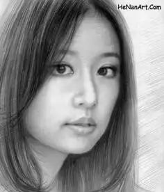 手绘黑白头像女素描头像