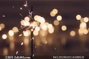 梦幻光斑散景下的火花摄影高清图片