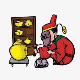 电焊工人卡通微信头像