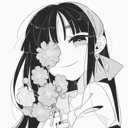 动漫女头黑白女生头像