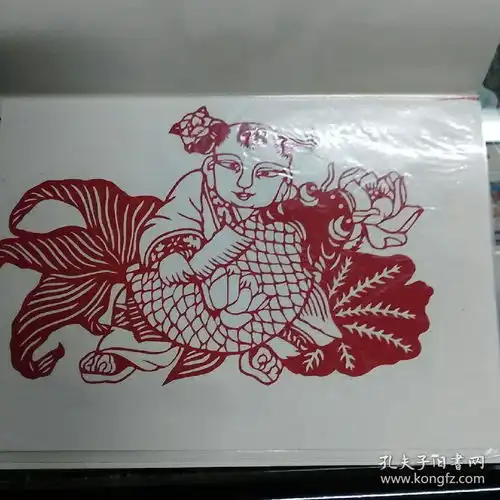 中国剪纸七八十年代老剪纸,岁岁有余