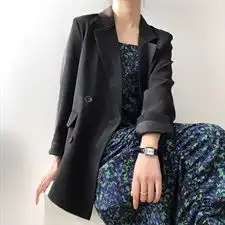 气质百搭韩版新款纯色通勤西装外套