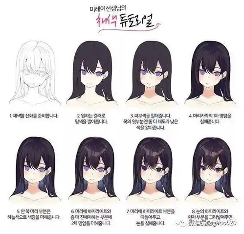 绘画参考日系漫画女生发型画法