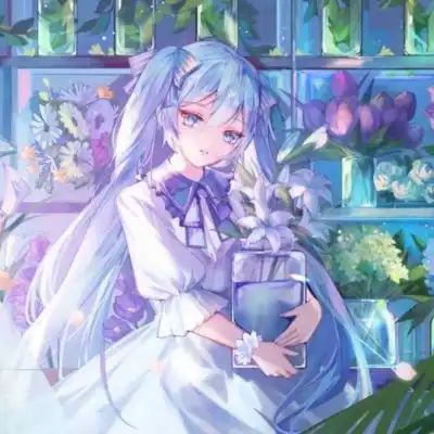 唐崎夜雨手绘插画自截女头初音女生头像我要个性网
