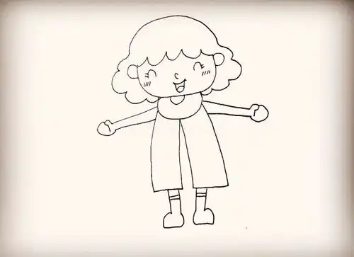 简笔画小女孩