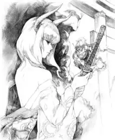 找一张黑白的动漫美女图