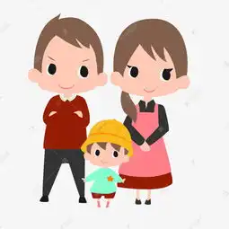 卡通版可爱的一家三口素材图片免费下载高清png千库网图片编号9509240