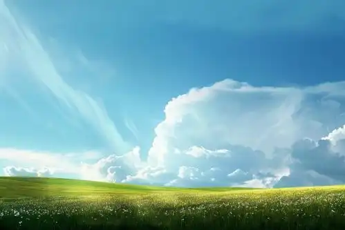 绿地蓝天高清壁纸摄影图下载至来源处