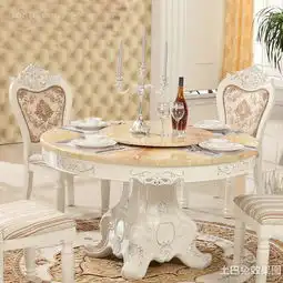 大理石圆餐桌效果图欣赏