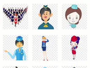 卡通手绘空姐美女图片海报素材背景png