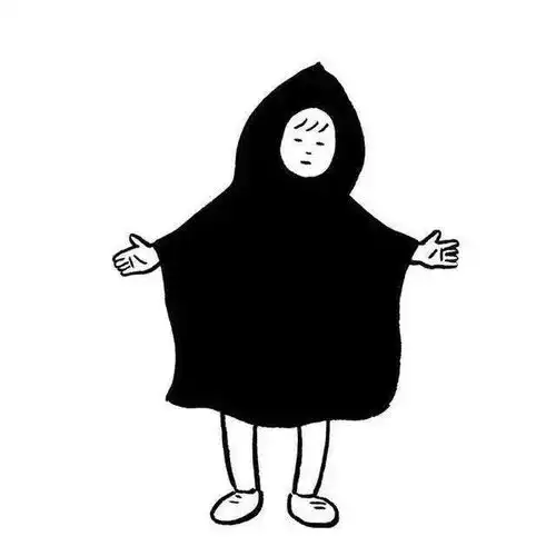 手绘黑白头像女动漫女生