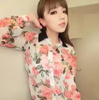 复古你的范儿穿复古碎花衣服的时尚女生头像