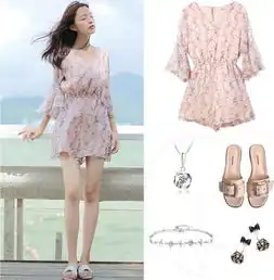 小个子女生不用愁,这几款碎花连体裤搭配,清凉显高又显瘦
