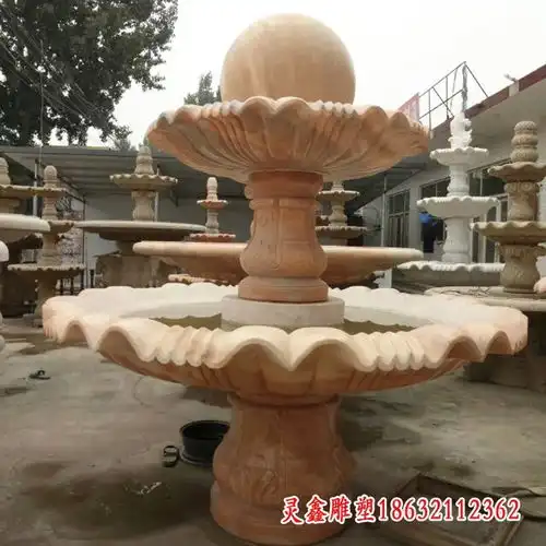 大理石双层景观球濮阳石头雕塑球制作厂家