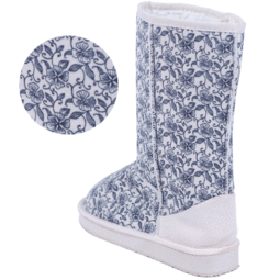 雪地靴碎花中筒女靴牛筋底百搭保暖雪地靴厂家清仓批发价格厂家图片