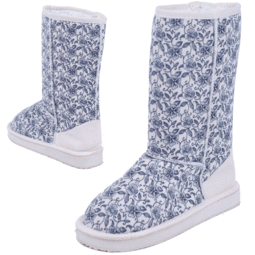 雪地靴碎花中筒女靴牛筋底百搭保暖雪地靴厂家清仓批发价格厂家图片