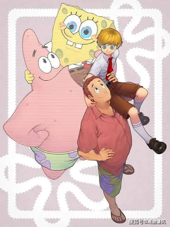 海绵宝宝的拟人化对比,蟹老板搞笑,松鼠珊迪太性感