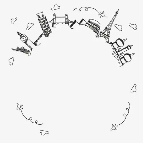 手绘风格的城市素材图片免费下载高清漂浮素材png千库网图片编号4530109