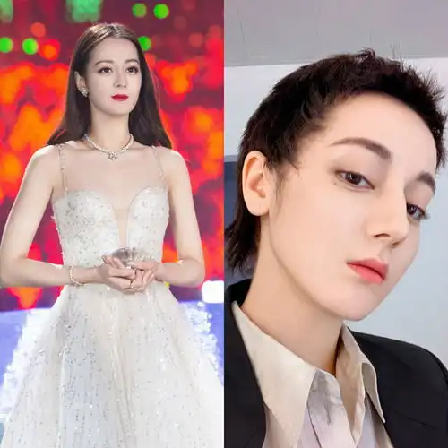 女星长短发对比杨幂干练迪丽热巴霸气,杨超越成漫画少年