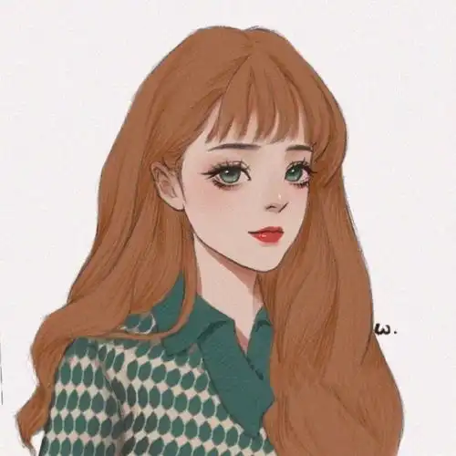 手绘插画女生头像无水印