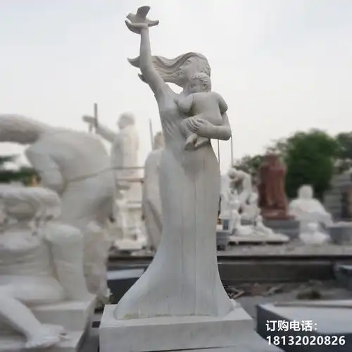 女佛头像石灯笼