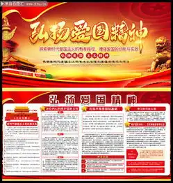 大气弘扬爱国精神党建宣传展板图片