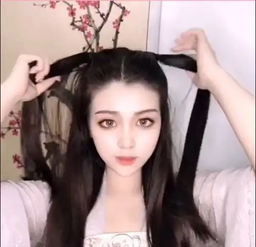 零基础学盘发超美的汉服盘发,清新小仙女