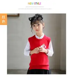 女童背心韩版套头背心秋冬圆领2018新款中大童无袖卡通动物毛衣