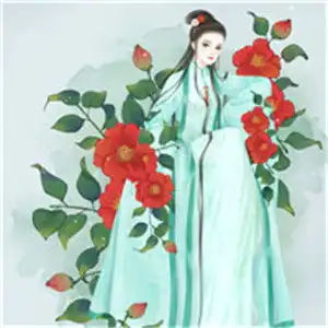 唯美古风头像女手绘白鹤