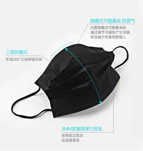 一次性口罩黑色男女春夏学生防尘防雾霾透气易呼吸韩版网红