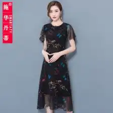 2017新款女雪纺连衣裙碎花长群春装外套女韩版群子宽松打底裙显瘦