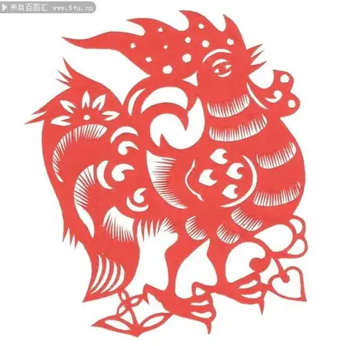 鸡的剪纸图片素材