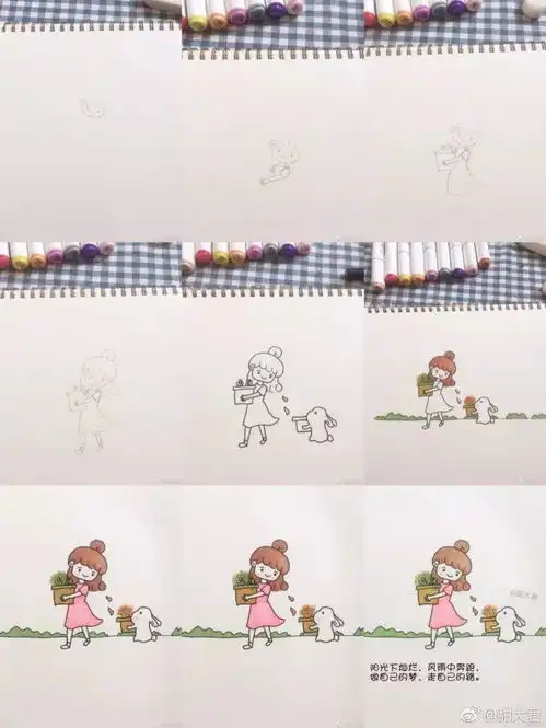 简笔画插画女孩教程集合