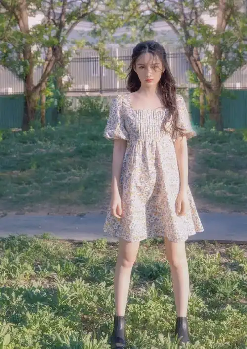 李沁性感起来是真好看充满阳光的少女,穿碎花裙正好