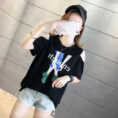 lr2020春夏新款网红短袖t恤潮上衣女中长款宽松大码女装