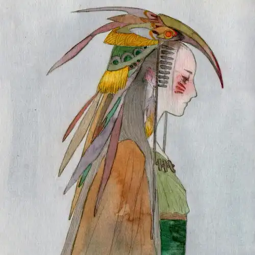 头像古风意绘插画女生