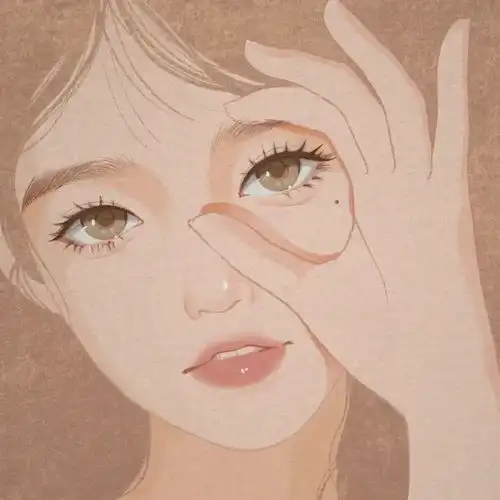 插画头像女生简约气质堪
