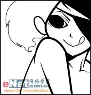 鼠绘黑白动漫美女头像的ps教程
