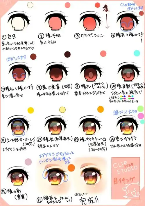 动漫二次元少女眼睛绘画教程,太美了