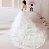 情侣头像真人婚纱背影